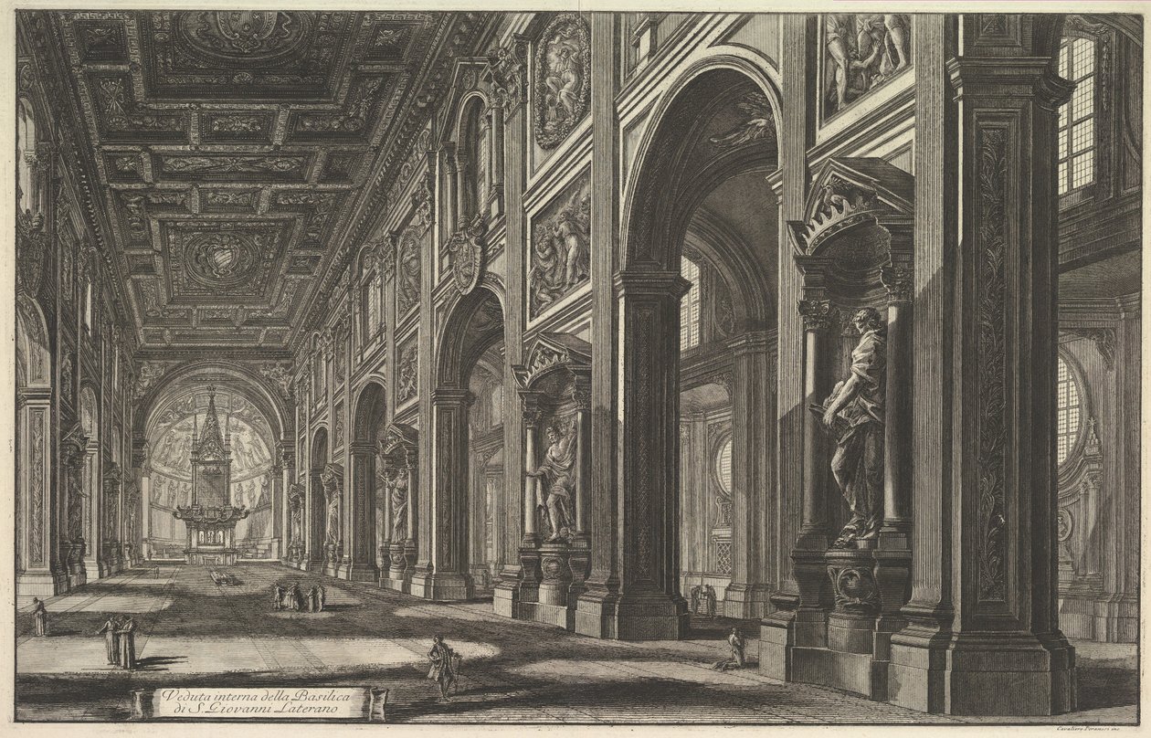 St. Giovanni in Laterano, Innenansicht, aus "Vedute di Roma" von Giovanni Battista Piranesi
