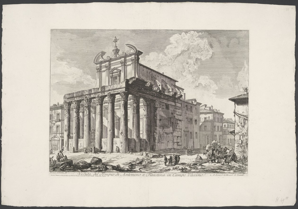 Tempel von Antoninus und Faustina in Rom von Giovanni Battista Piranesi