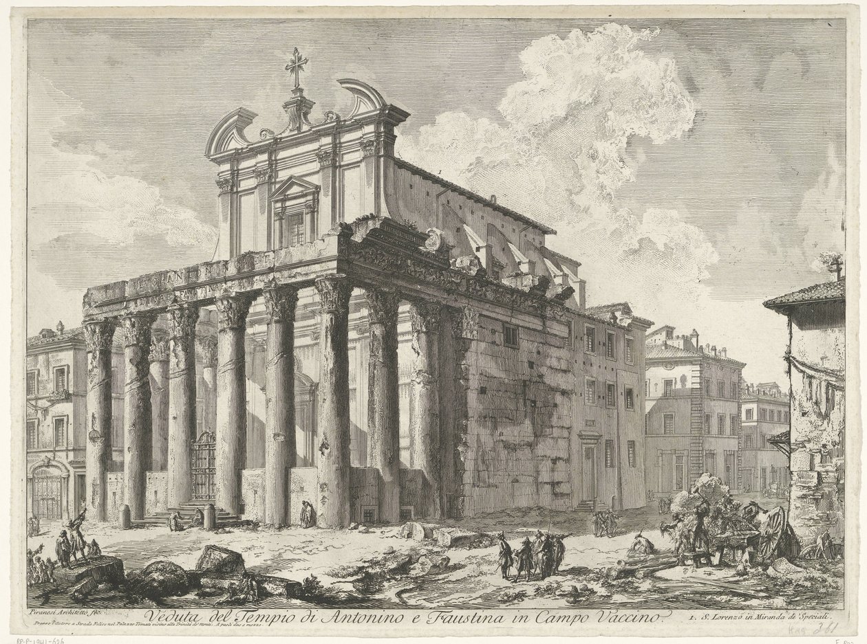 Tempel des Antoninus und Faustina in Rom von Giovanni Battista Piranesi