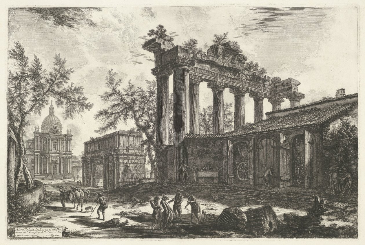Tempel des Saturn in Rom (Ansichten von Rom) (Vedute di Roma disegnate ed incise da Giambattista Piranesi architetto Veneziano) von Giovanni Battista Piranesi