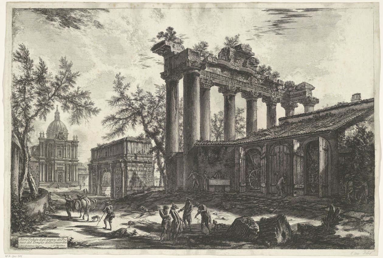 Tempel des Saturn in Rom von Giovanni Battista Piranesi