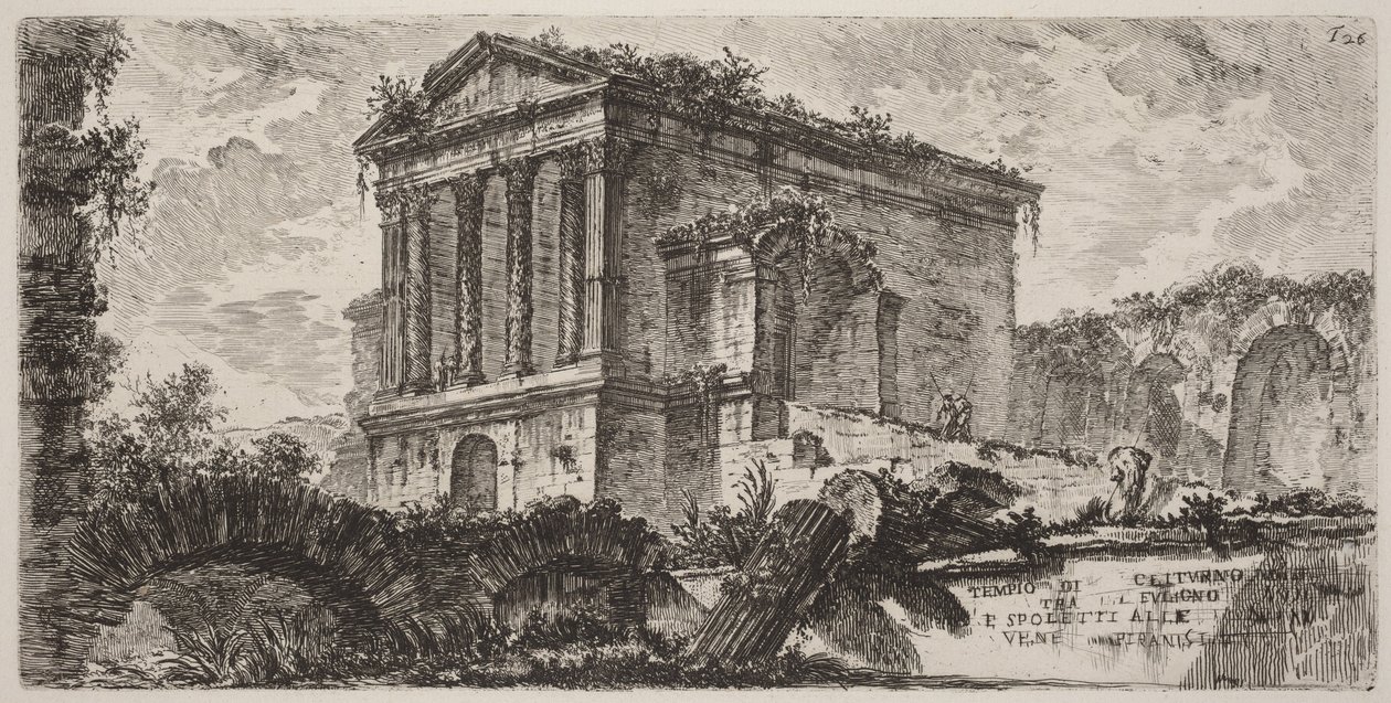 Clitumnon temppeli Folignon ja Spoleton välillä von Giovanni Battista Piranesi