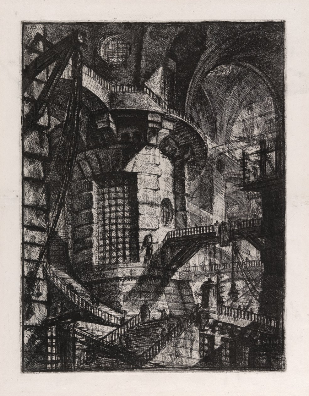 Der Runde Turm, Tafel 3 aus Carceri d