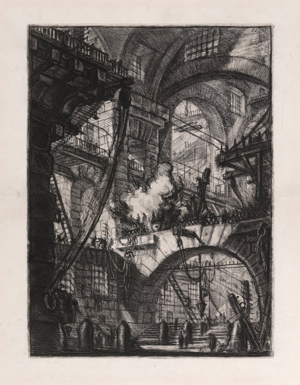 Das rauchende Feuer, Platte 6 aus Carceri d von Giovanni Battista Piranesi