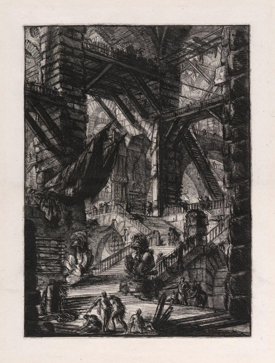 Die Treppe mit Trophäen, Platte 8 aus Carceri d von Giovanni Battista Piranesi