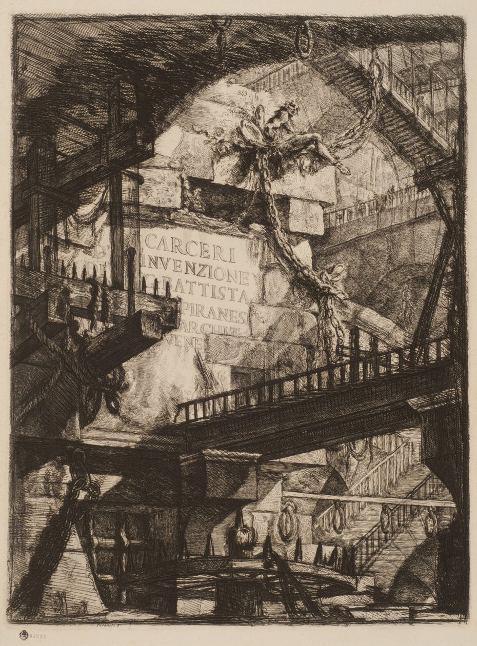 Titelblatt, Platte I aus Imaginary Prisons, ca. 1750 von Giovanni Battista Piranesi