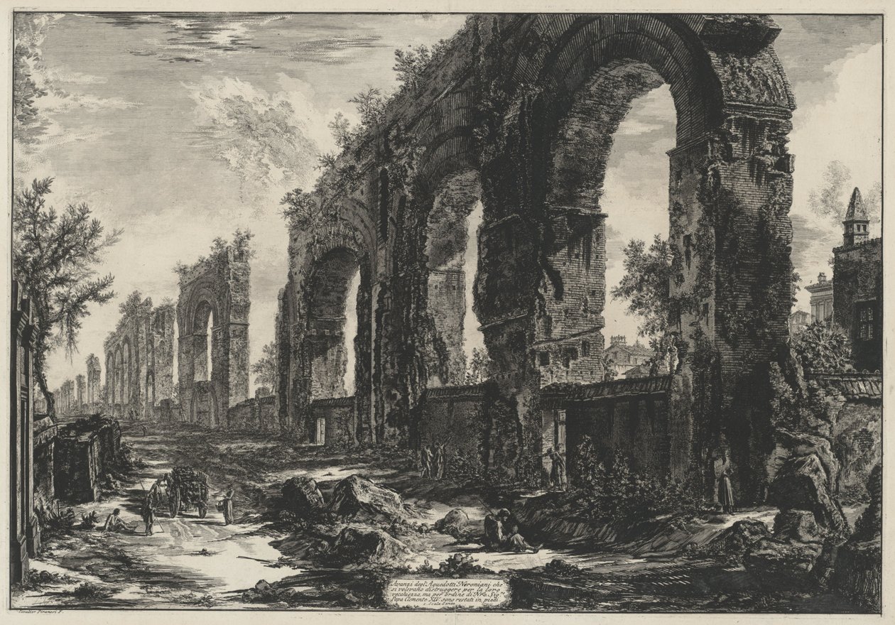 Überreste der neronischen Aquädukte (aus: Vedute di Roma) von Giovanni Battista Piranesi