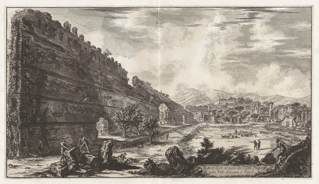 Ansicht der Überreste des Praetorianerlagers in der Villa Adriana in Tivoli von Giovanni Battista Piranesi