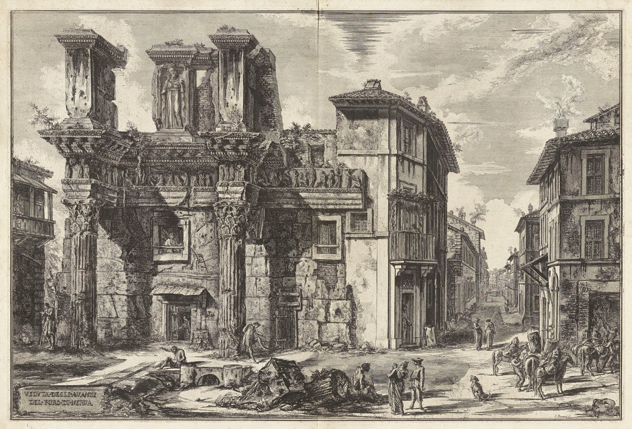 Ansicht der Überreste des Forums von Nerva, aus Vedute di Roma (Ansichten von Rom) von Giovanni Battista Piranesi
