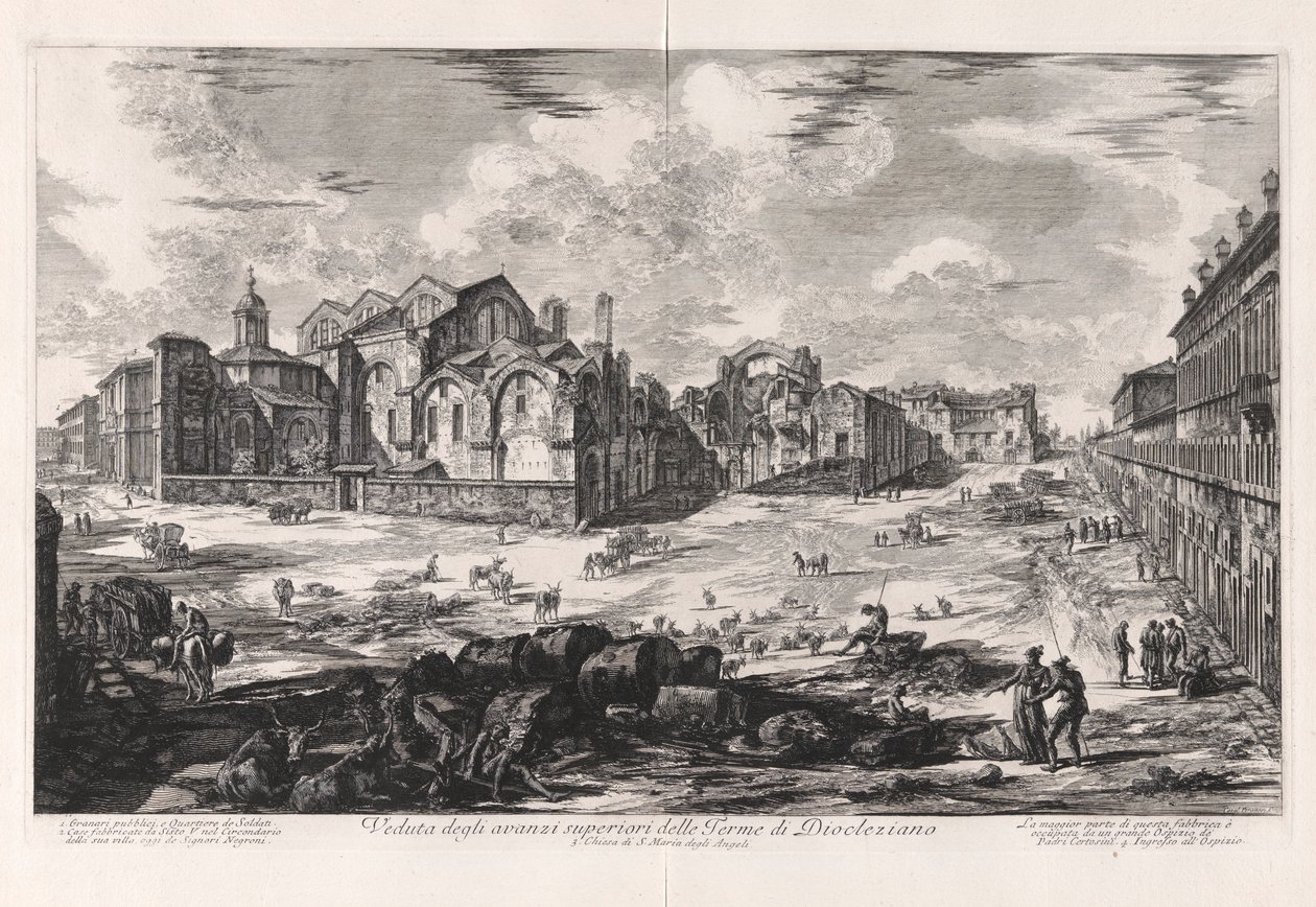Ansicht der oberen Ruinen der Diokletiansthermen, aus Vedute di Roma von Giovanni Battista Piranesi