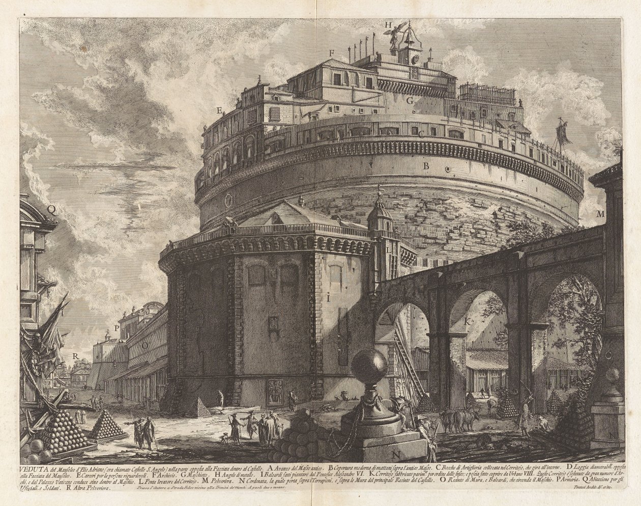 Ansicht des Mausoleums des Kaisers Hadrian (heute Castel Sant
