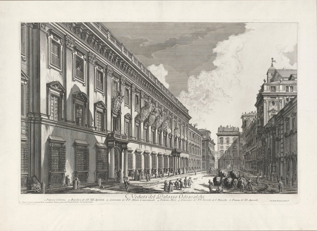 Veduta del Palazzo Odescalchi (Ansicht des Palazzo Odescalchi), aus Vedute di Roma von Giovanni Battista Piranesi
