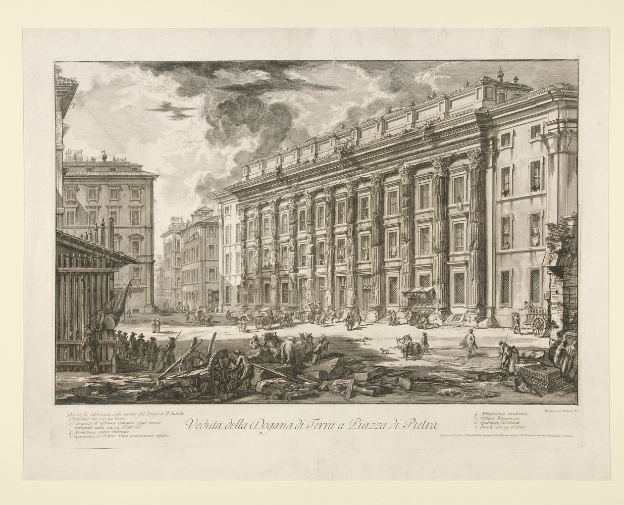 Ansicht des Zollhauses auf der Piazza di Pietra, aus Vedute di Roma von Giovanni Battista Piranesi