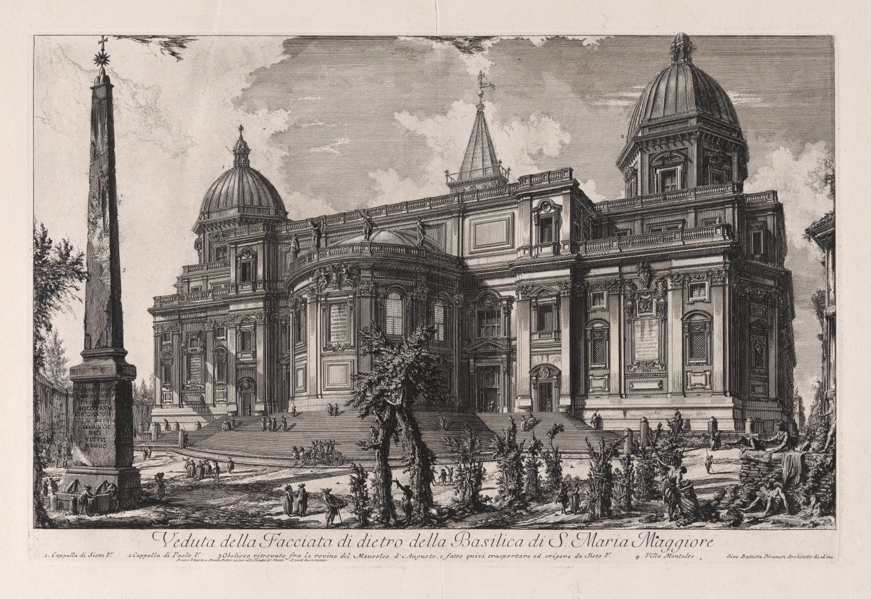 Ansicht der Rückfassade der Basilika Santa Maria Maggiore, aus Ansichten von Rom von Giovanni Battista Piranesi