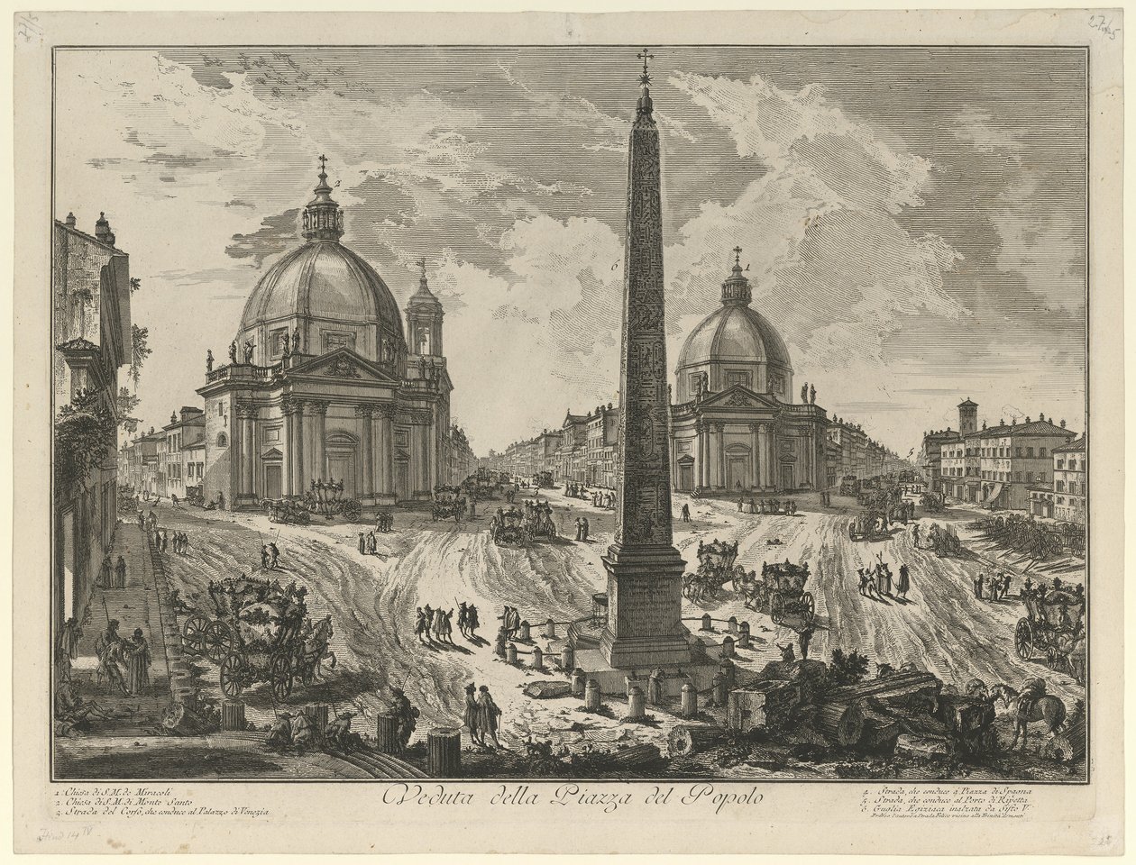 Ansicht der Piazza del Popolo von Giovanni Battista Piranesi