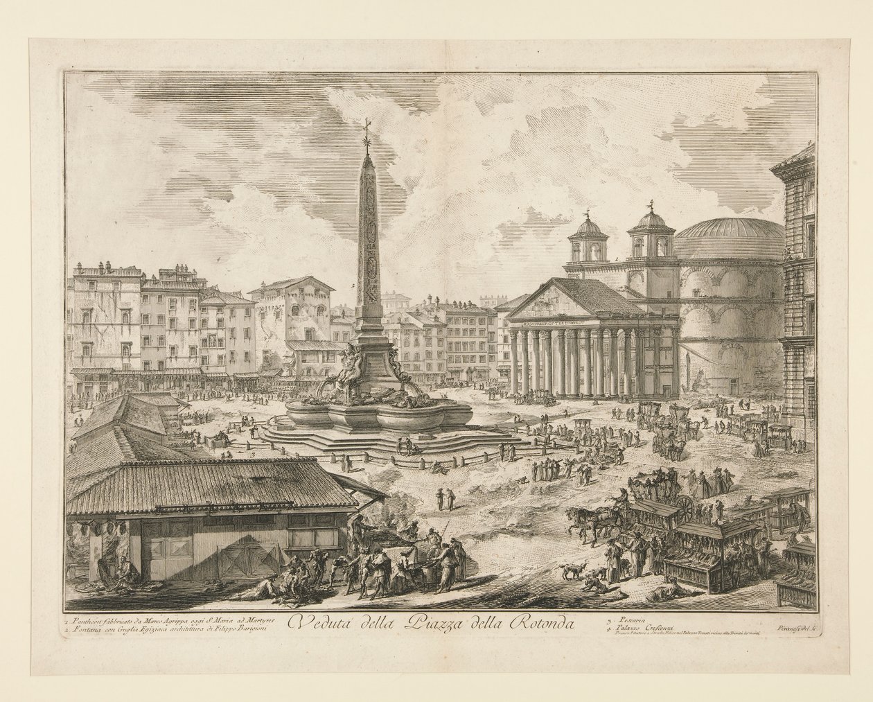 Ansicht der Piazza della Rotonda, aus Vedute di Roma von Giovanni Battista Piranesi