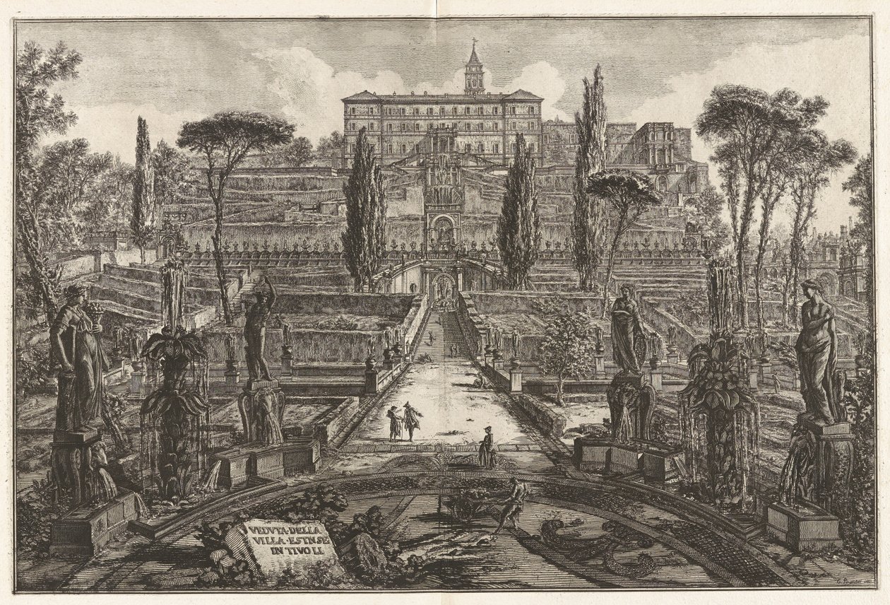 Veduta della Villa Estnse in Tivoli (Ansicht der Villa d