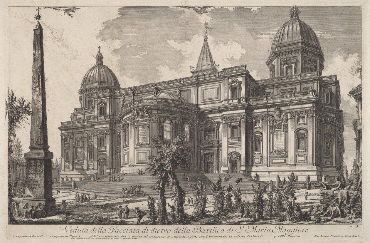 Ansicht der Rückfassade der Basilika Santa Maria Maggiore von Giovanni Battista Piranesi