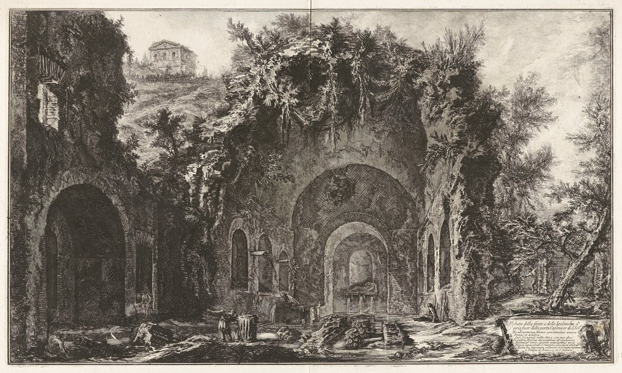Veduta della fonte e delle Spelonche d von Giovanni Battista Piranesi