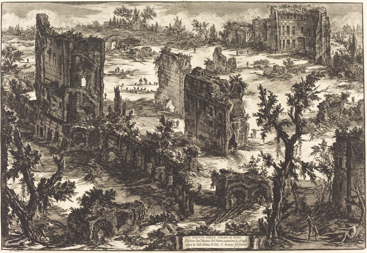 Ansicht der Thermen des Titus (Veduta delle Terme di Tito) von Giovanni Battista Piranesi