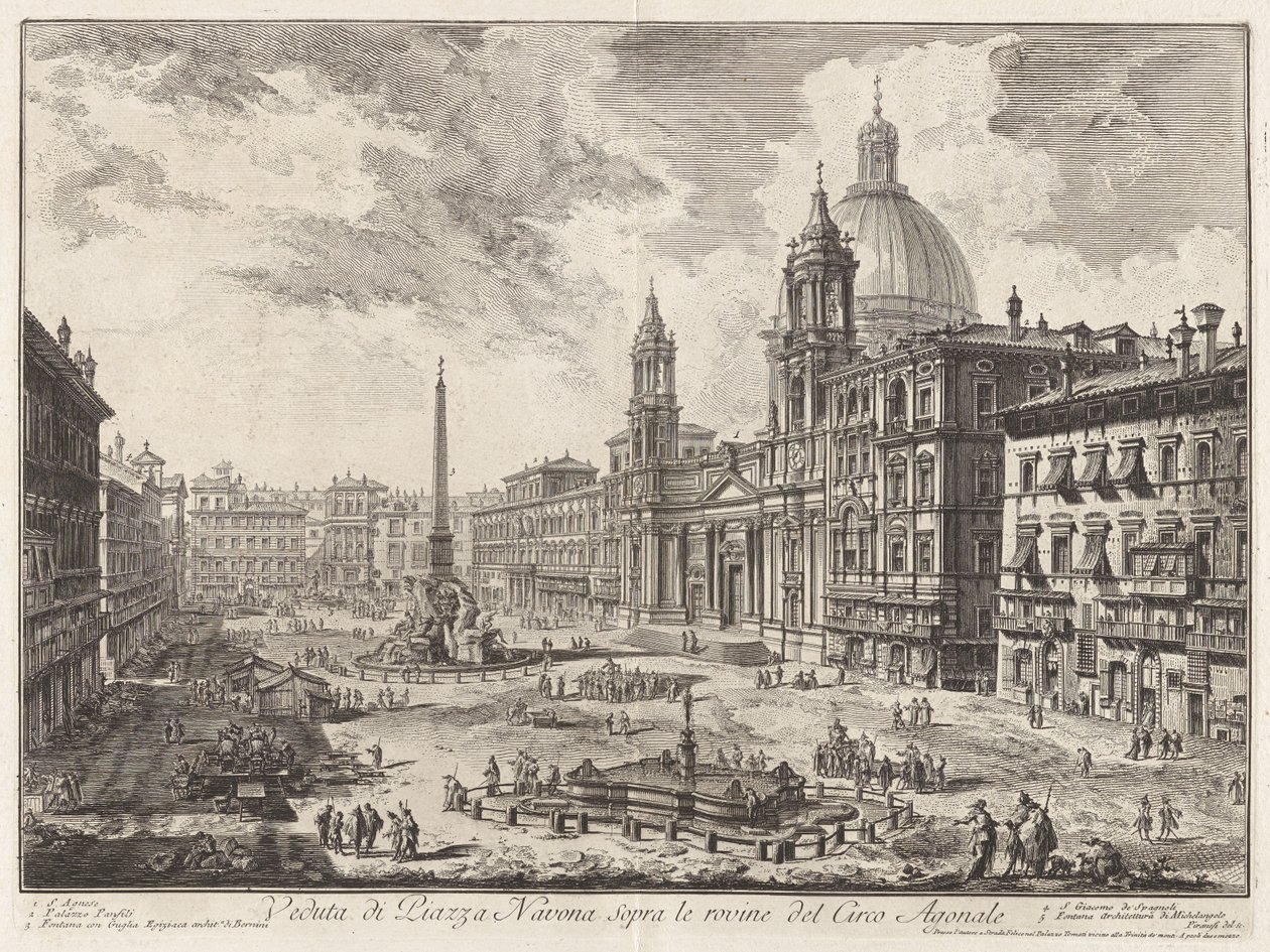 Ansicht der Piazza Navona über den Ruinen des Circus Agonale, aus Vedute di Roma (Ansichten von Rom) von Giovanni Battista Piranesi
