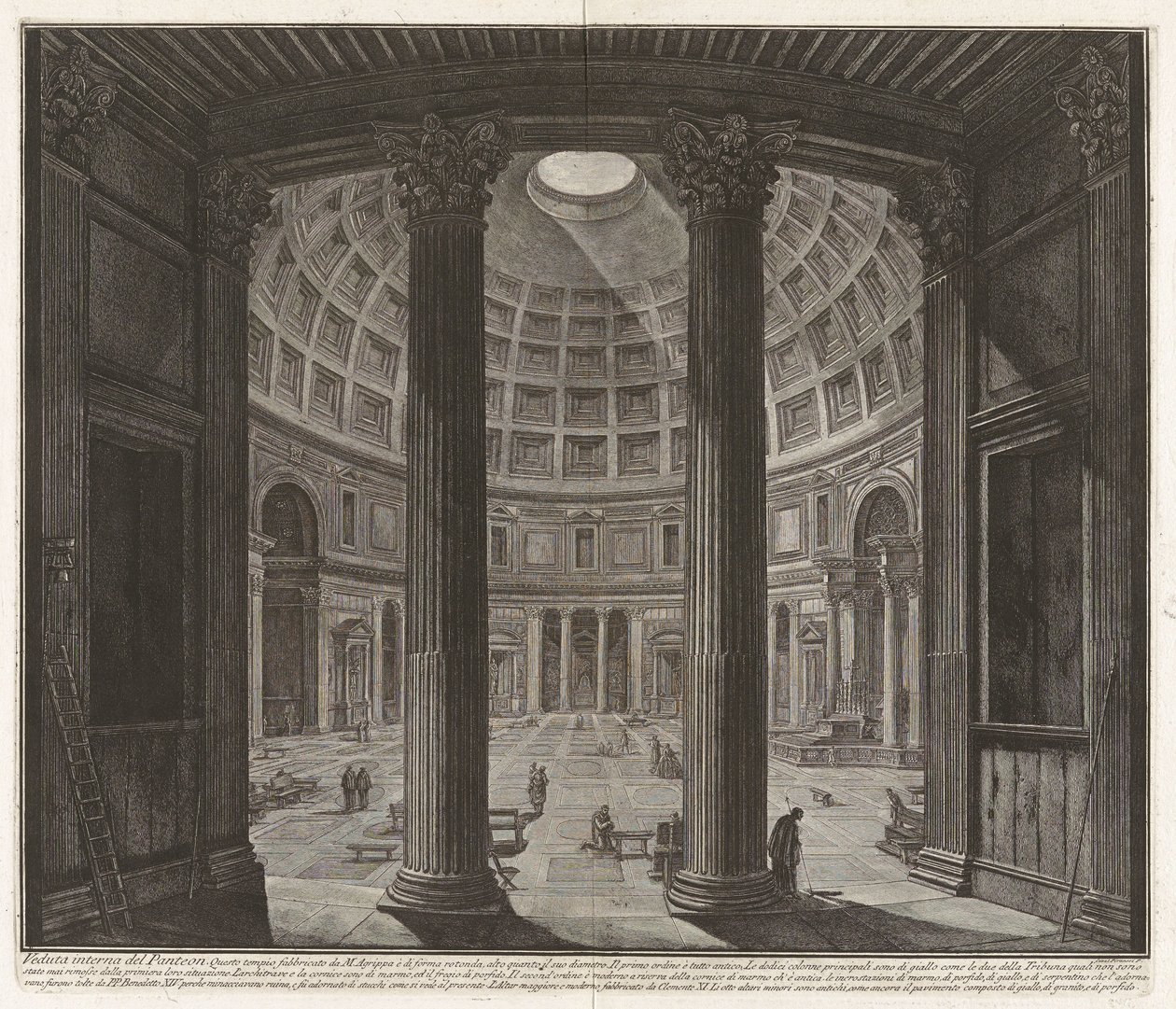 Innenansicht des Pantheons, aus Vedute di Roma von Giovanni Battista Piranesi