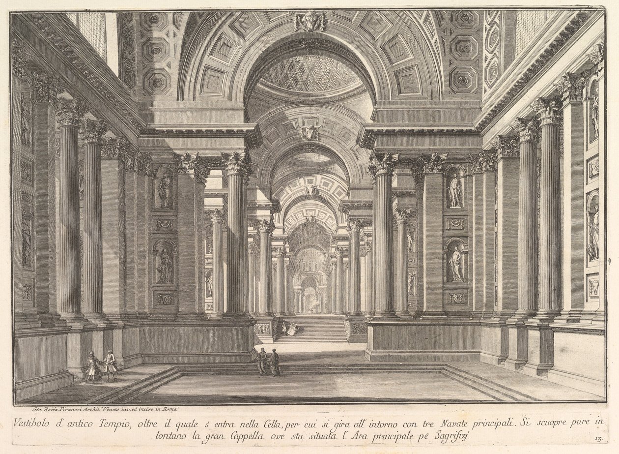 Vorhalle eines antiken Tempels... aus „Prima Parte di Architettura, e Prospettive“ von Giovanni Battista Piranesi