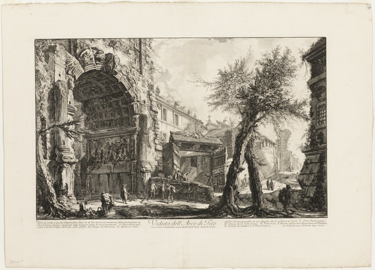 Ansicht des Titusbogens, aus Vedute di Roma (Ansichten von Rom) von Giovanni Battista Piranesi