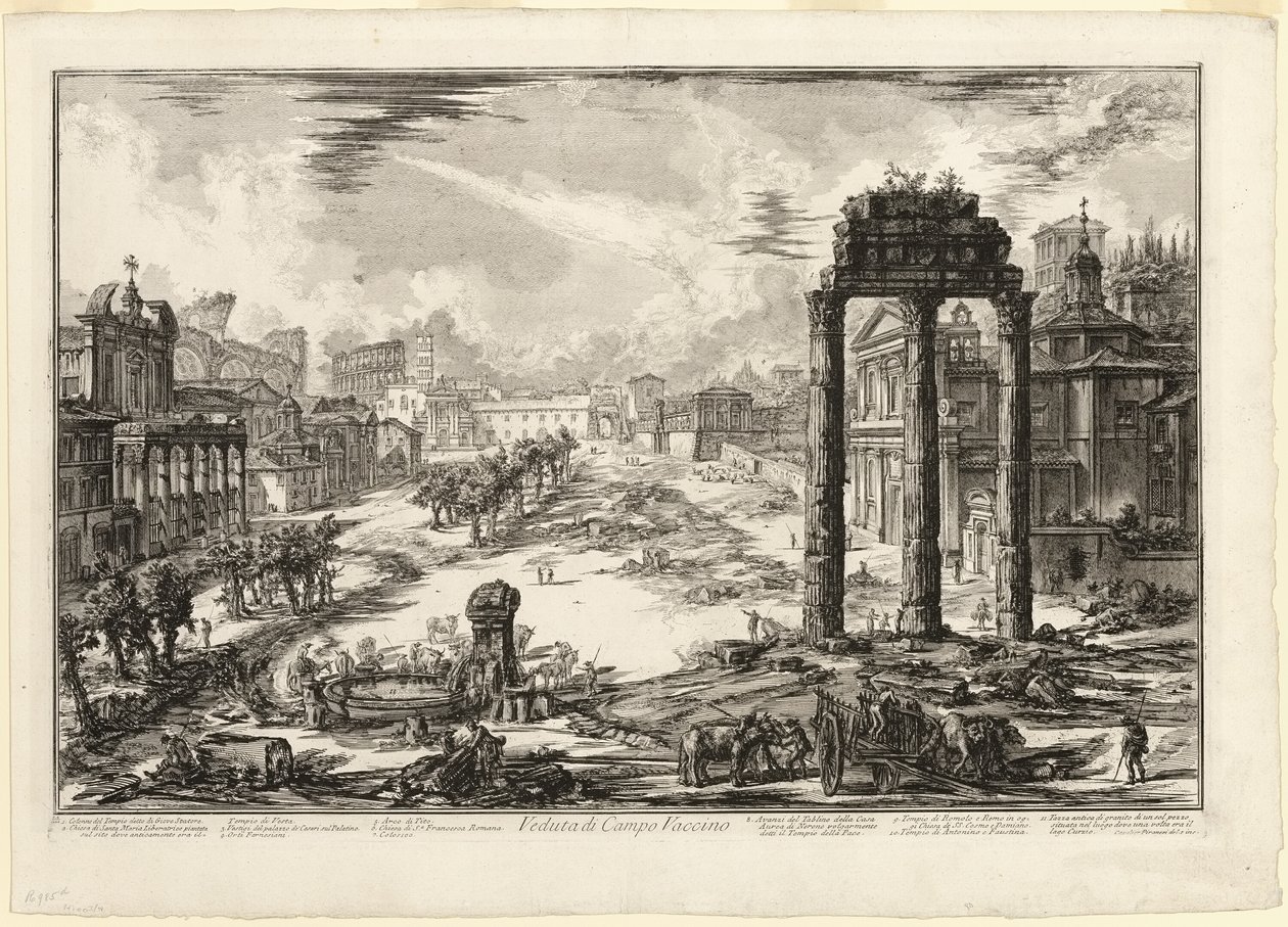 Ansicht des Campo Vaccino, aus Ansichten von Rom von Giovanni Battista Piranesi