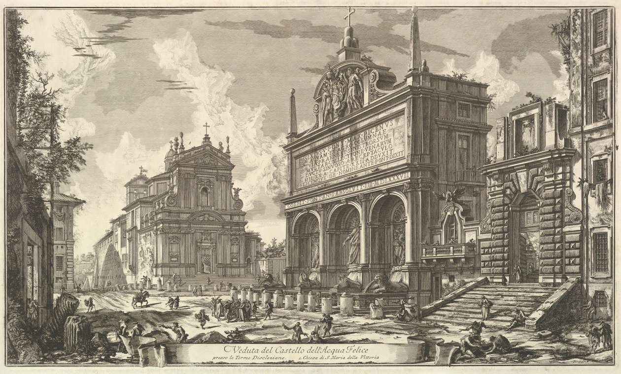 Ansicht des Quellgebiets der Acqua Felice..., aus Vedute di Roma (Römische Ansichten) von Giovanni Battista Piranesi