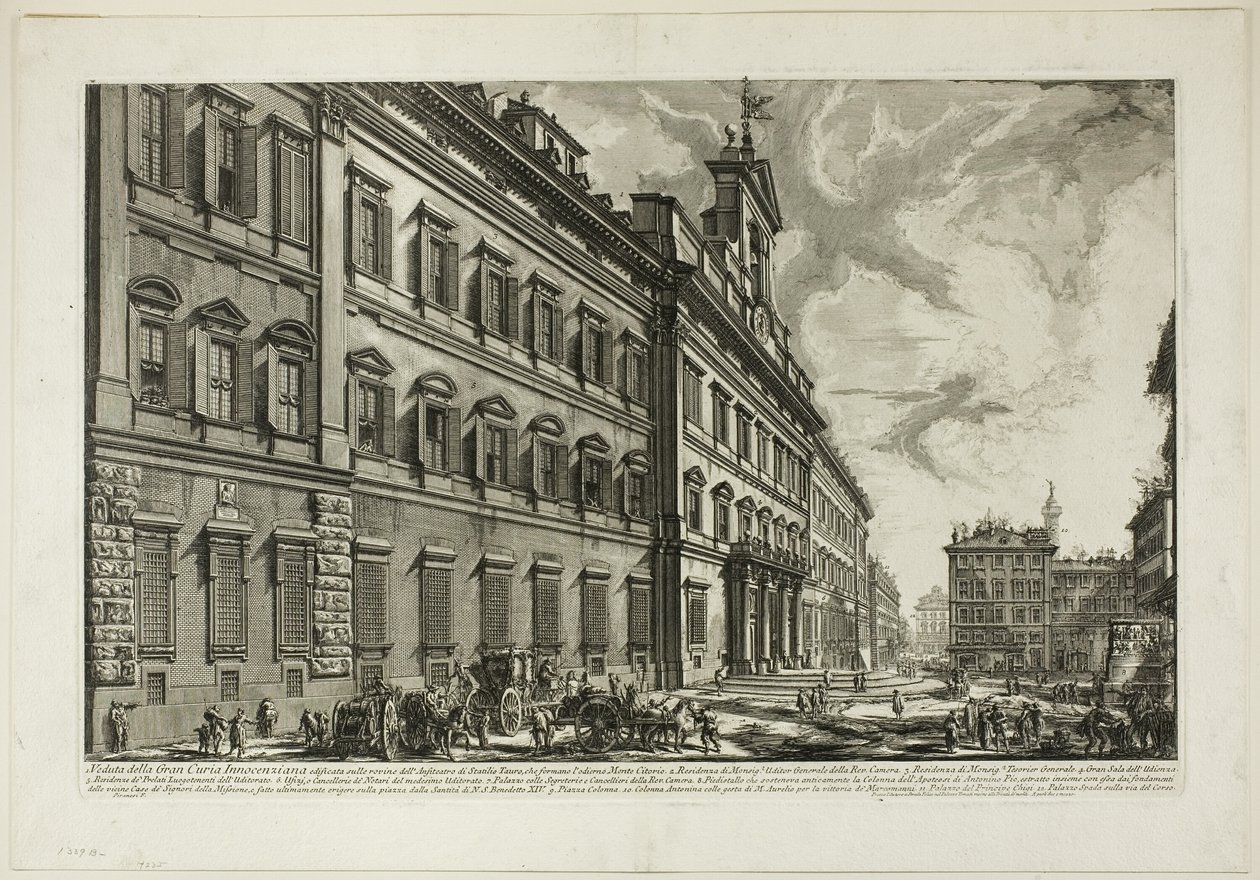 Ansicht des Palazzo di Montecitorio, aus Ansichten von Rom von Giovanni Battista Piranesi