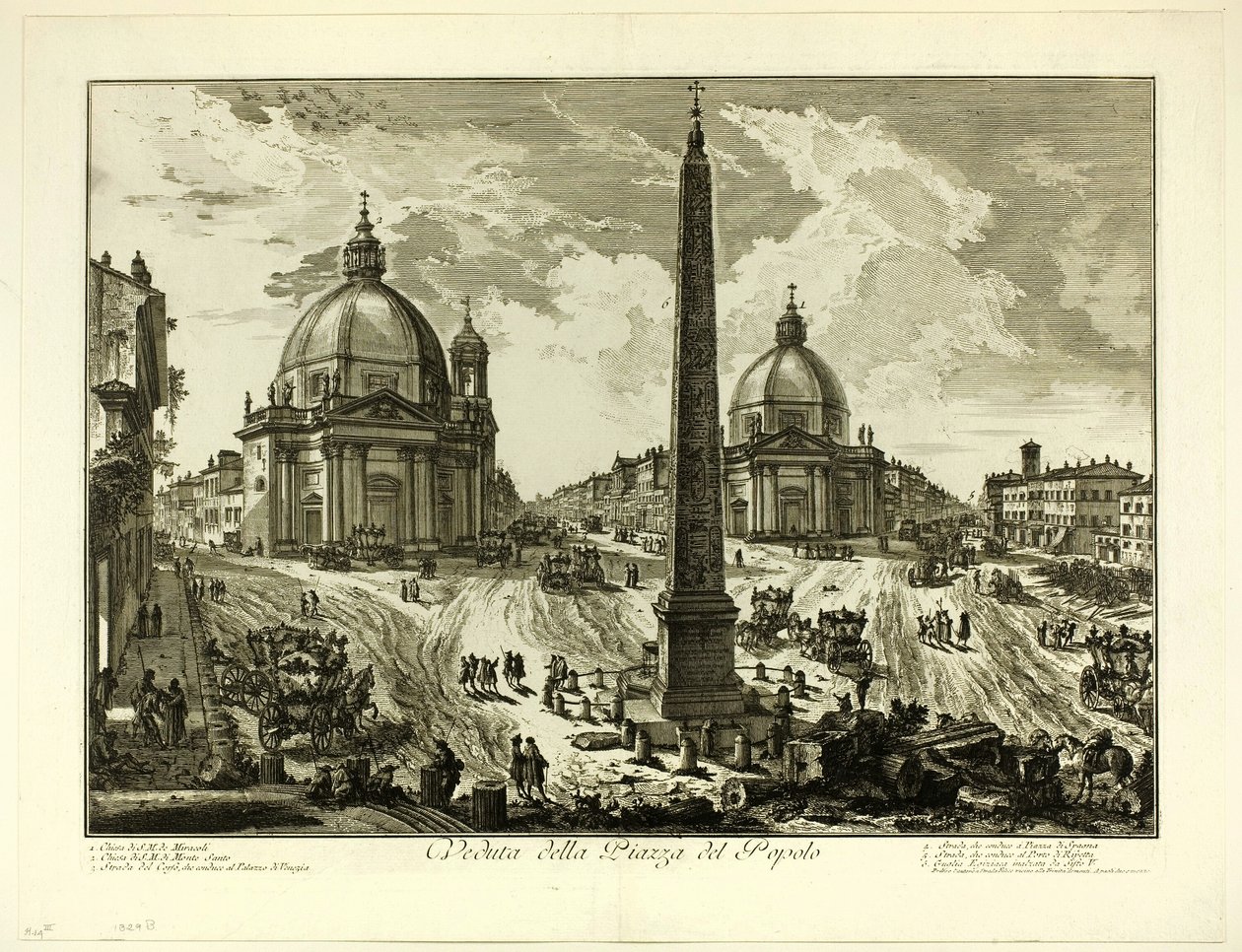 Ansicht der Piazza del Popolo, aus Ansichten von Rom von Giovanni Battista Piranesi