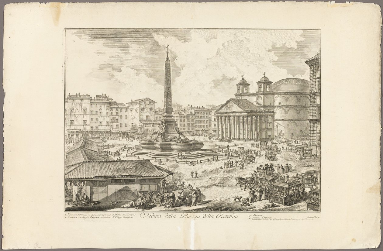 Ansicht der Piazza della Rotonda, aus Ansichten von Rom von Giovanni-Battista Piranesi