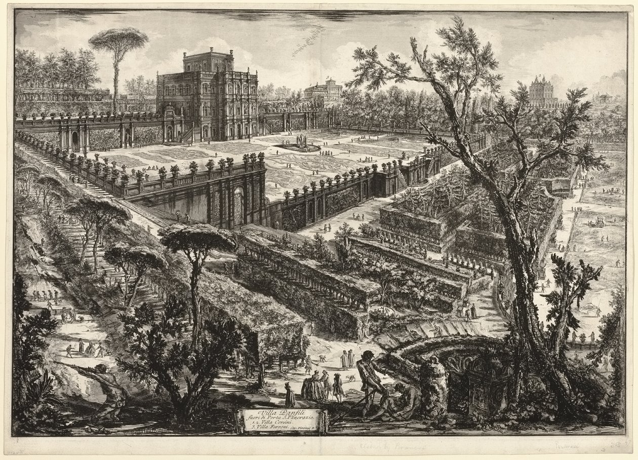 Villa Pamphili außerhalb von Porta S. Pancrazio, aus Ansichten von Rom von Giovanni Battista Piranesi
