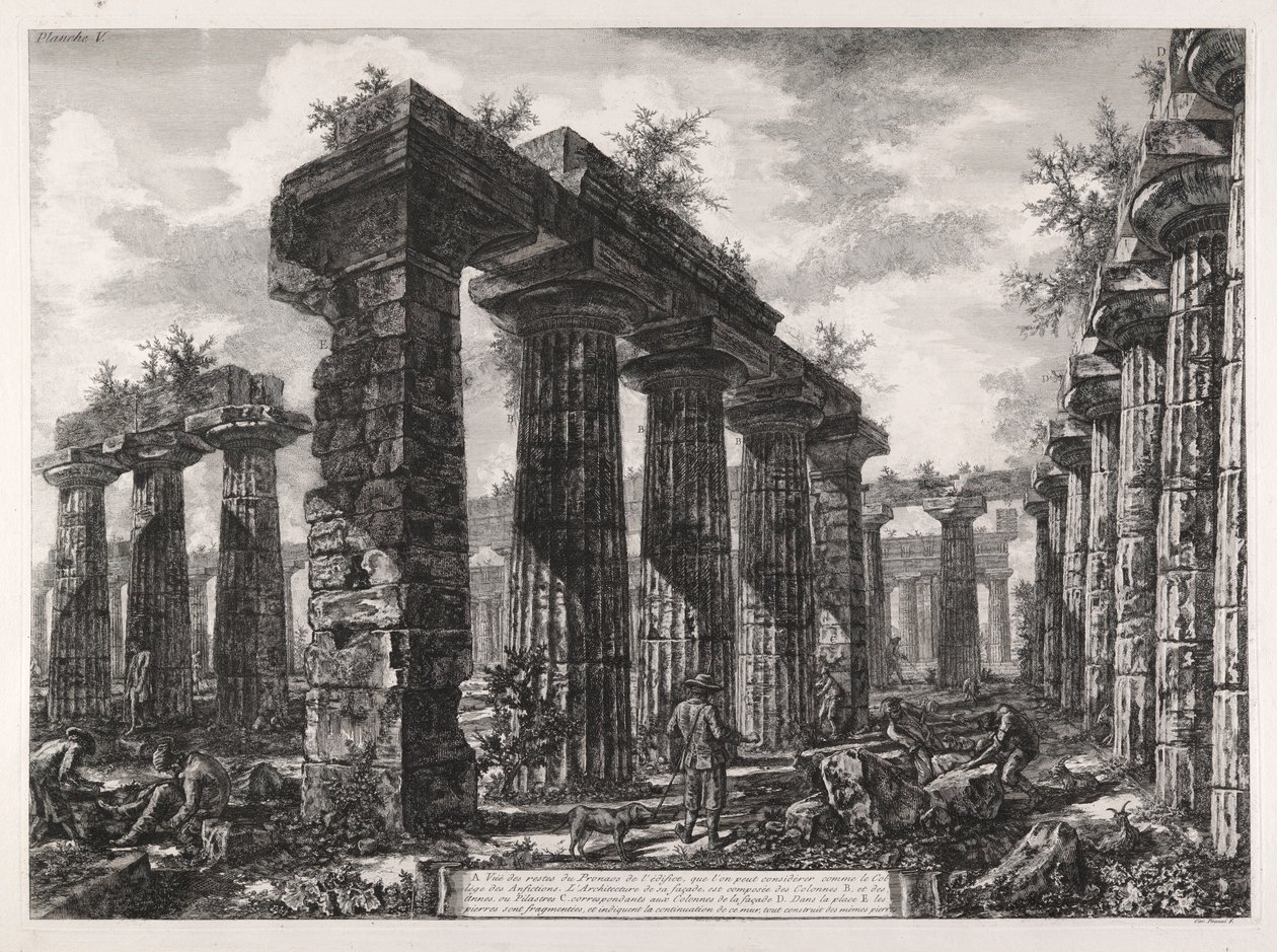 Ansicht der Überreste des Pronaos von L von Giovanni Battista Piranesi