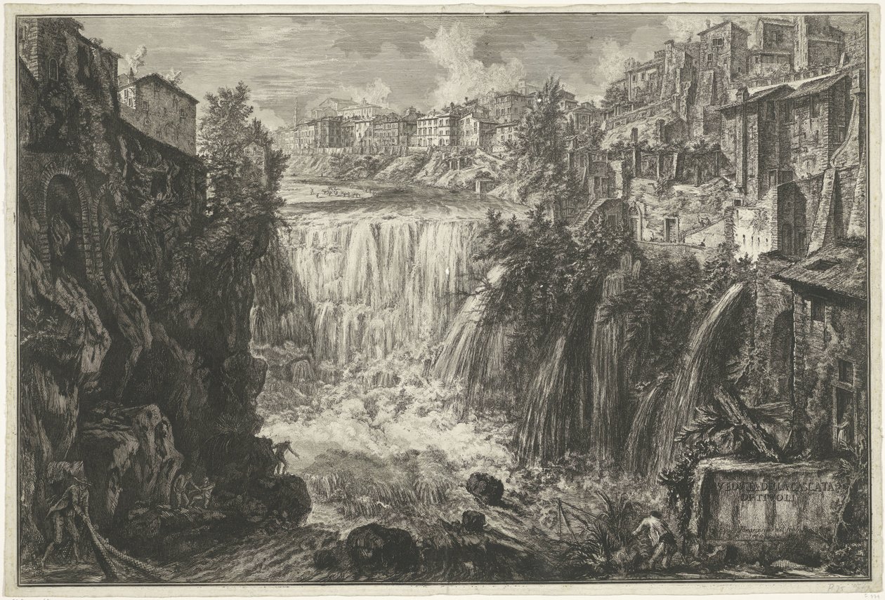 Wasserfall in Tivoli von Giovanni-Battista Piranesi