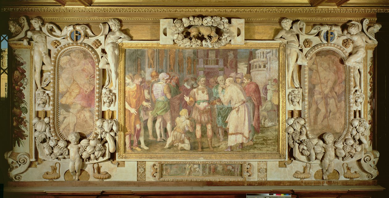 Die Vereinigung des Staates (Detail) von Giovanni Battista Rosso Fiorentino