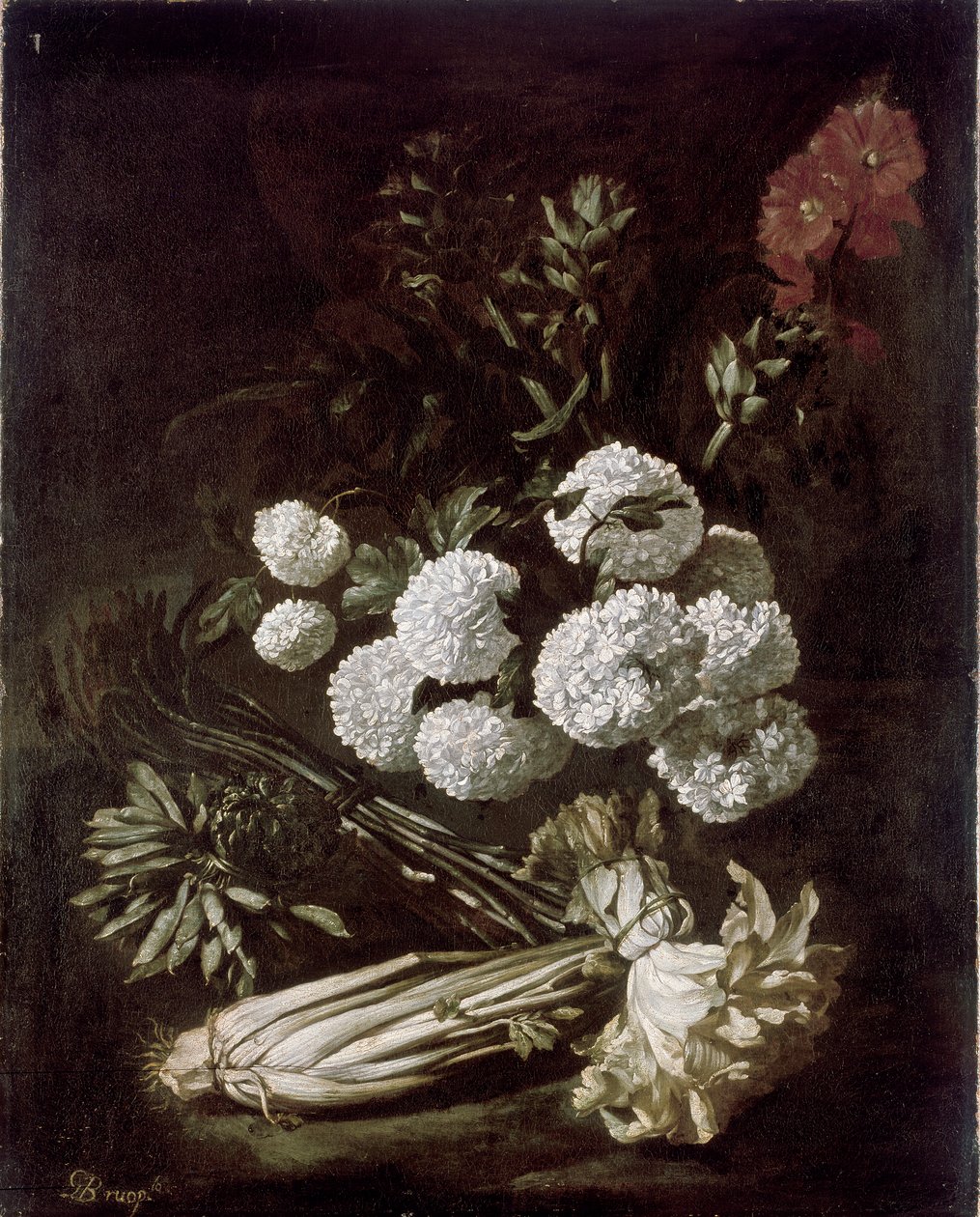 Stillleben mit Blumen und Gemüse, 1650er Jahre von Giovanni Battista Ruoppolo