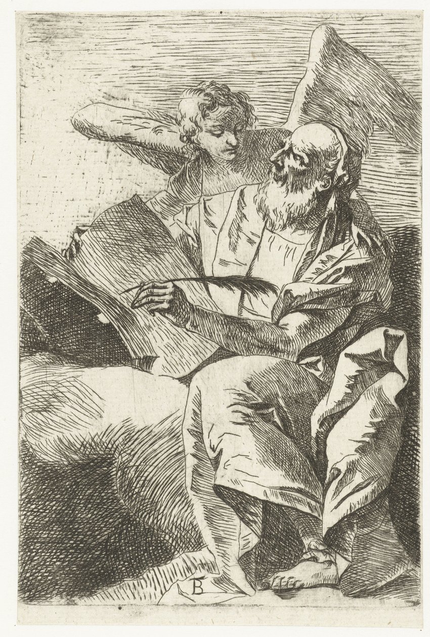 Evangelist Matthäus mit Engel von Giovanni Battista Tiepolo (attributed to)