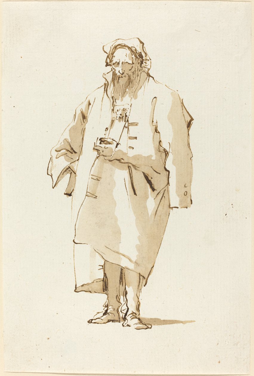 Ein stehender Orientale im Mantel von Giovanni-Battista Tiepolo