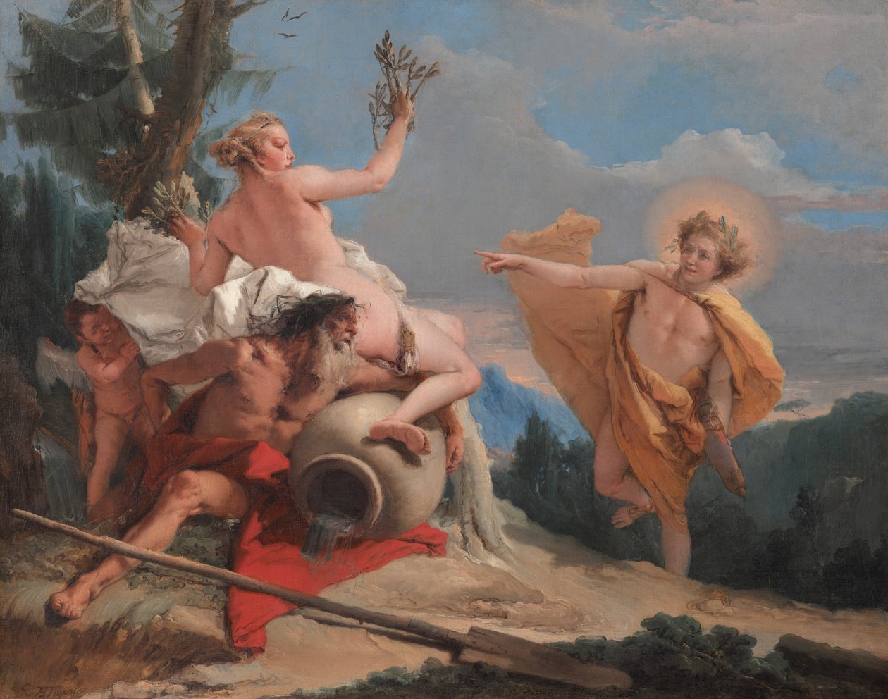Apollo verfolgt Daphne von Giovanni Battista Tiepolo