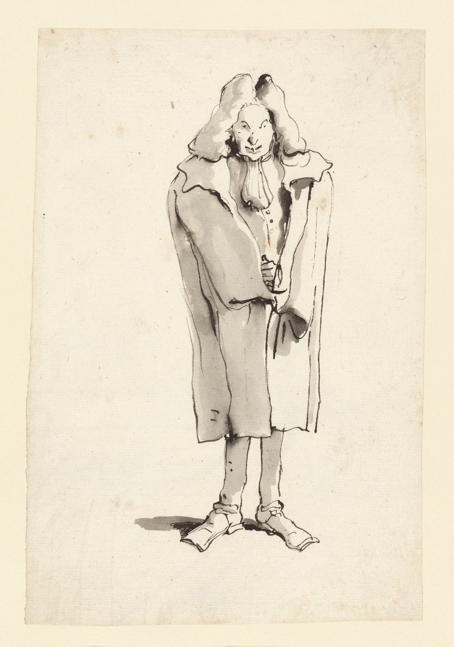 Karikatur eines Mannes im Mantel von Giovanni Battista Tiepolo