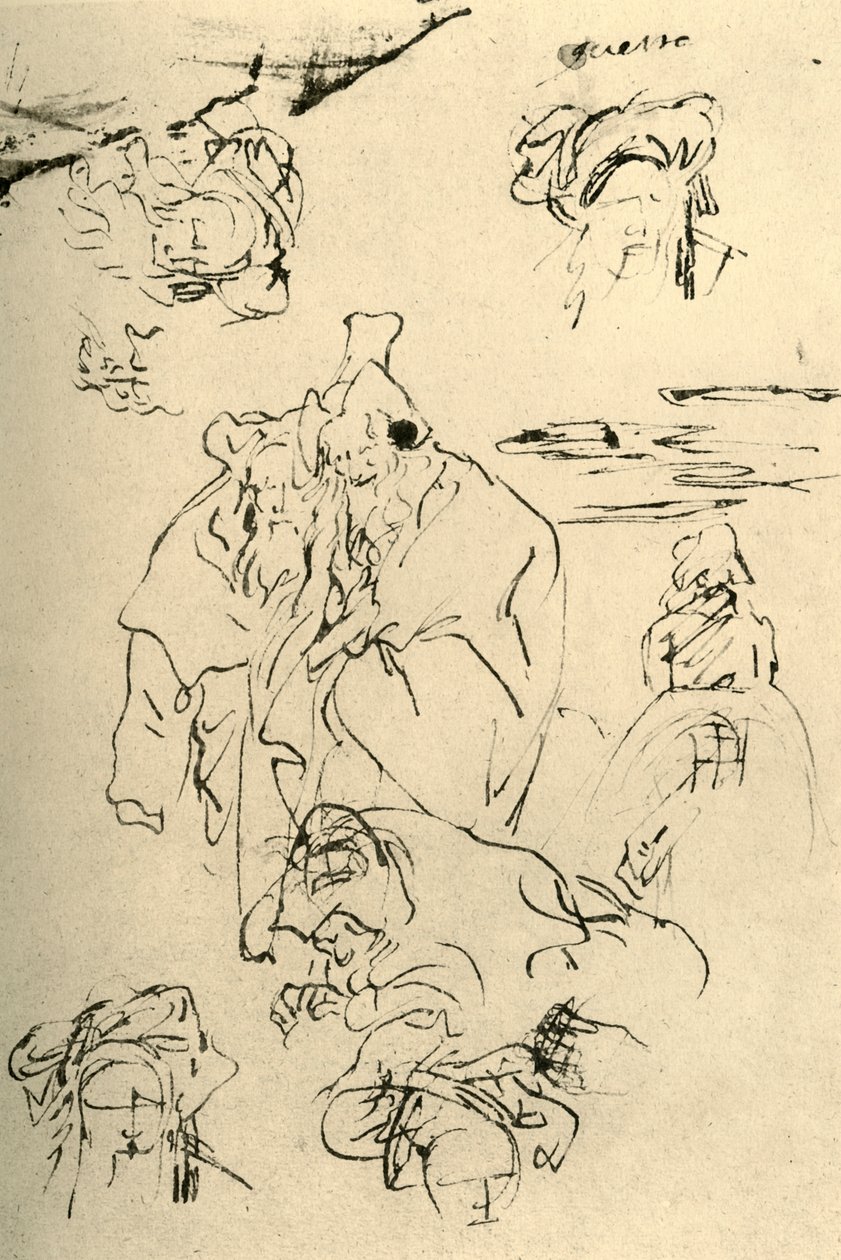 Figuren und Köpfe von Orientalen, Mitte des 18. Jahrhunderts, 1928 von Giovanni Battista Tiepolo