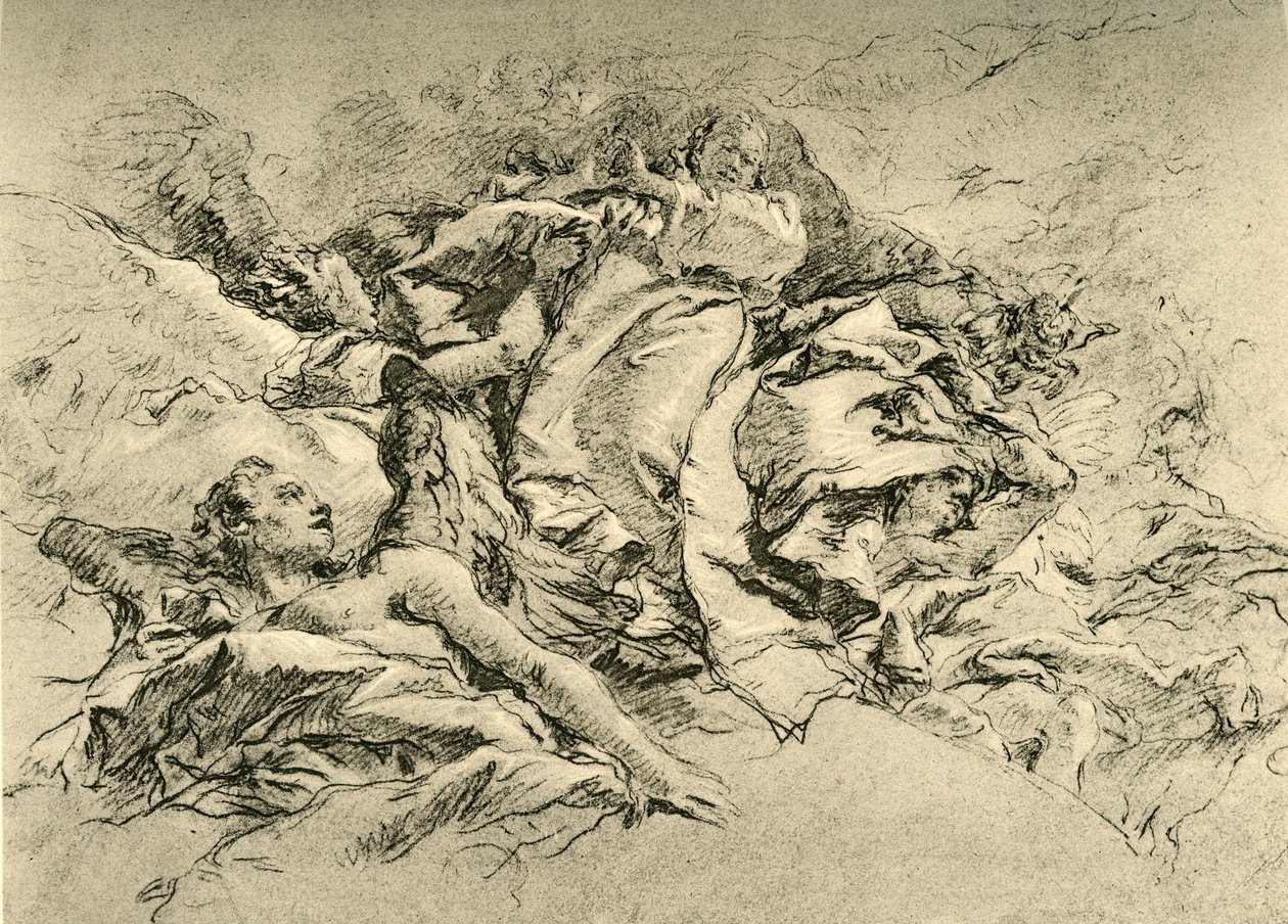 Madonna in Wolken, umgeben von Engeln, um 1754, 1928 von Giovanni Battista Tiepolo