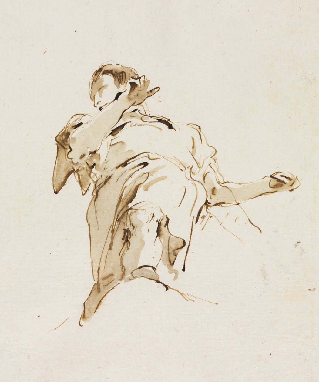 Männliche(?) Figur von unten gesehen von Giovanni Battista Tiepolo
