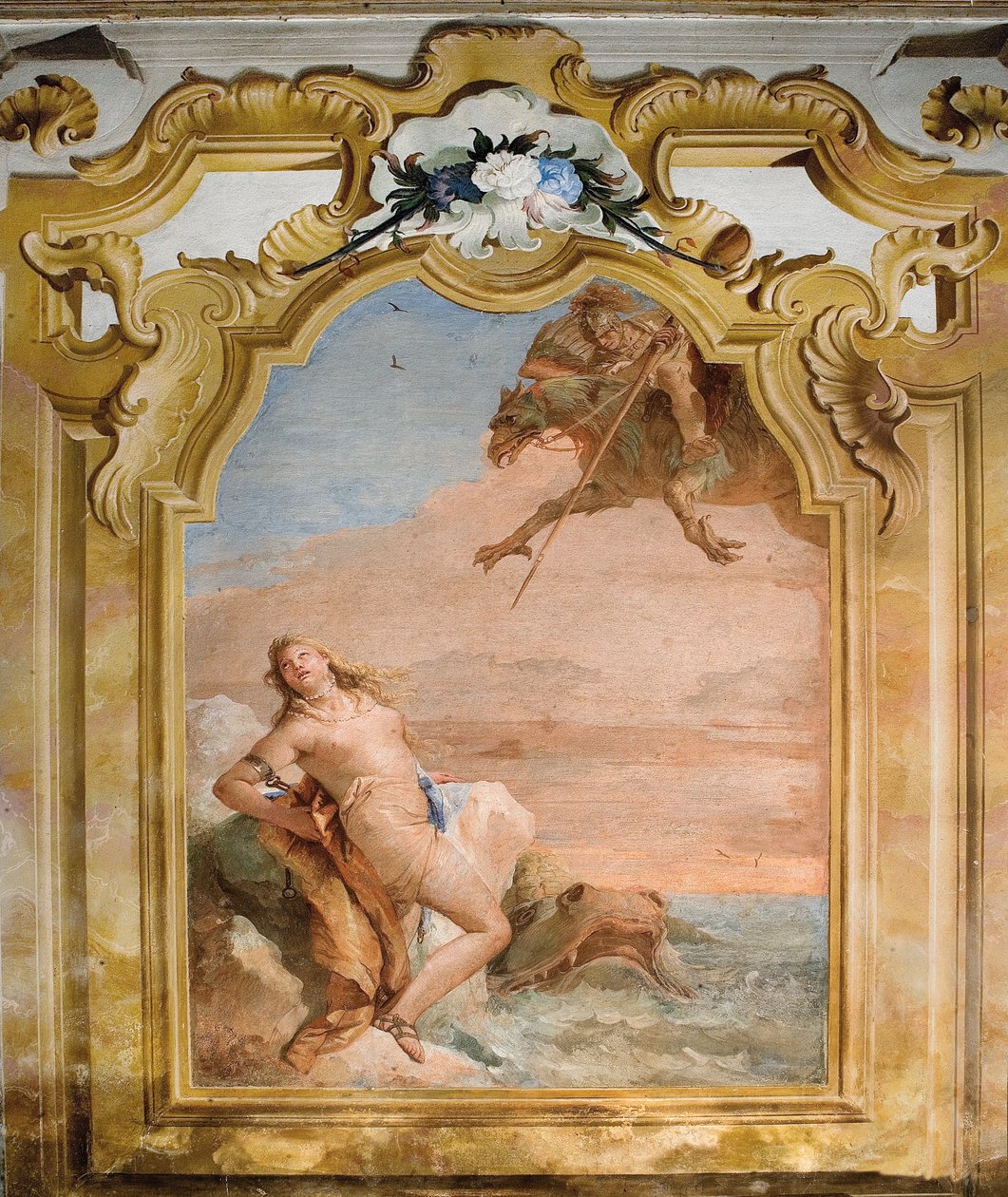 Ruggero befreit Angelica, aus dem Raum des Orlando Furioso in der Palazzina, 1757 von Giovanni Battista Tiepolo