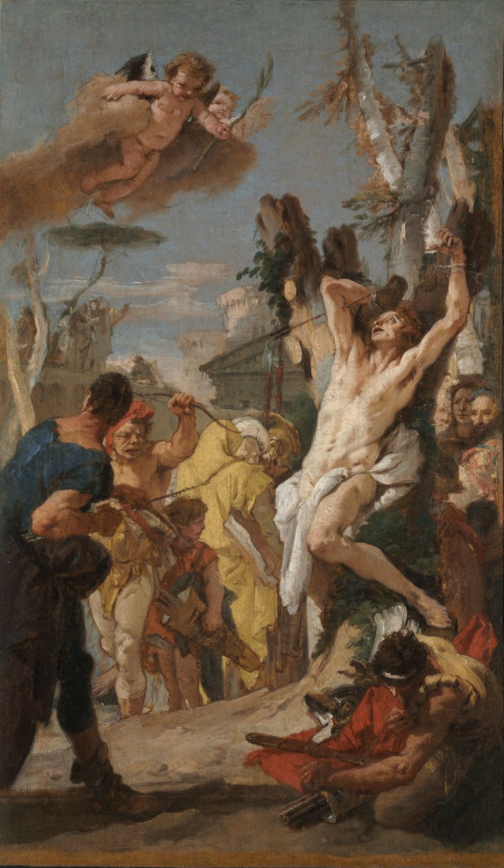 Studie für "Das Martyrium des heiligen Sebastian" (für das Augustinerkloster in Diessen, Deutschland) von Giovanni Battista Tiepolo