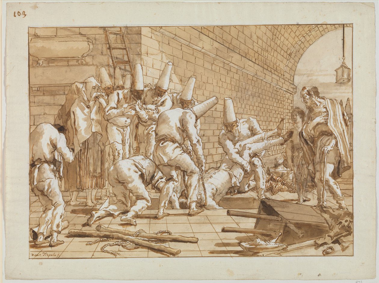 Das Begräbnis von Punchinello von Giovanni Battista Tiepolo