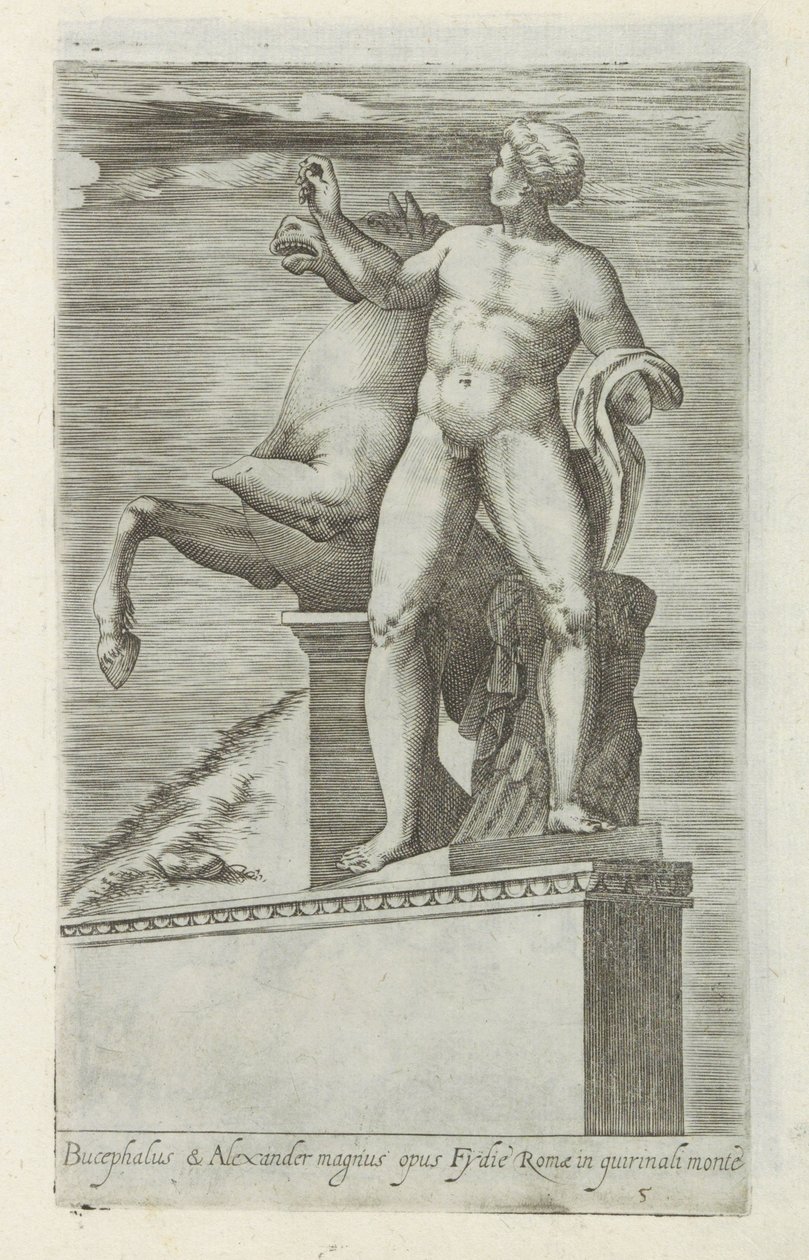 Skulptur eines der Dioskuren auf dem Quirinal in Rom von Giovanni Battista de