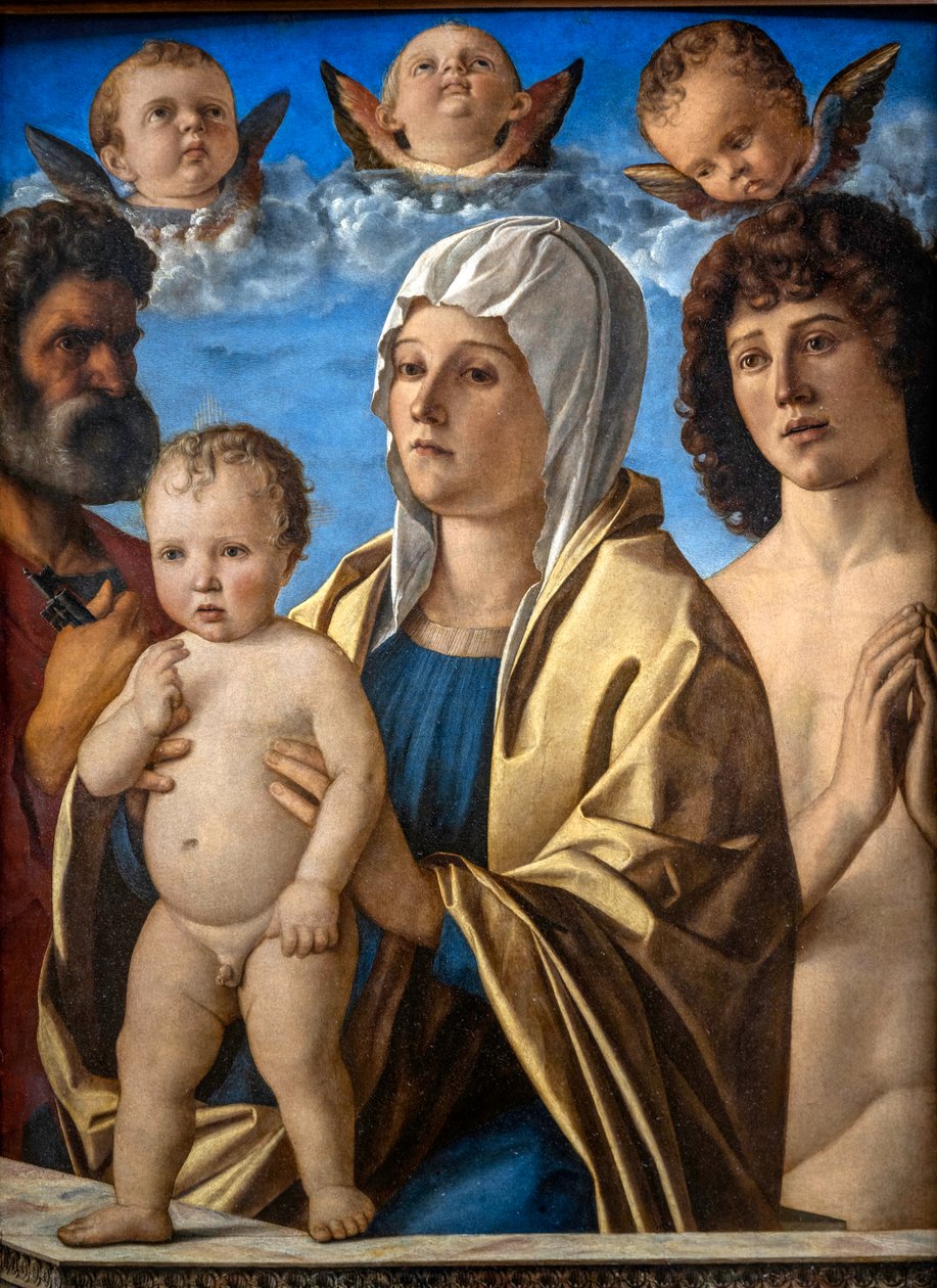 Die Jungfrau und das Kind zwischen St. Peter und St. Sebastian von Giovanni Bellini